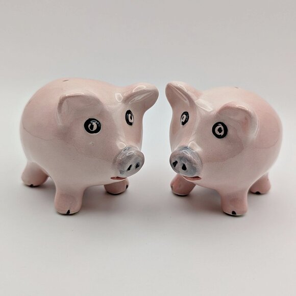 Vintage Other - Vintage Pink Pig Salt & Pepper Shakers - Ceramic Pink Pigs